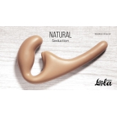 Бежевый безремневой страпон Seduction - 20,5 см. - Lola Games - купить с доставкой в Костроме