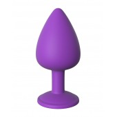 Фиолетовая анальная пробка со стразом Her Little Gem Large Plug - 9,5 см. - Pipedream - купить с доставкой в Костроме