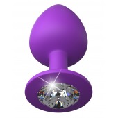 Фиолетовая анальная пробка со стразом Her Little Gem Large Plug - 9,5 см. - Pipedream - купить с доставкой в Костроме