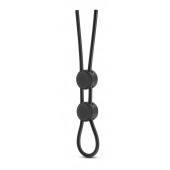 Черное двойное эрекционное лассо Silicone Double Loop Cock Ring - Blush Novelties - в Костроме купить с доставкой