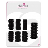 Набор из 7 черных насадок PENIS SLEEVES SET - Dream Toys - в Костроме купить с доставкой