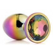 Голографическая анальная втулка с радужным кристаллом - 7,1 см. - Dream Toys - купить с доставкой в Костроме