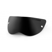 Черная плотная кожаная маска на глаза - БДСМ Арсенал - купить с доставкой в Костроме