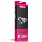Серебристая плетка Struggle My Flogger с черной ручкой - 45 см. - Lovetoy - купить с доставкой в Костроме