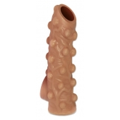 Телесная насадка с бугорками и открытой головкой Nude Sleeve M - 12 см. - KOKOS - в Костроме купить с доставкой
