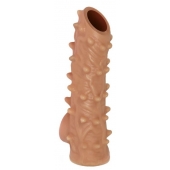 Телесная насадка с шипами и открытой головкой Nude Sleeve L - 14 см. - KOKOS - в Костроме купить с доставкой