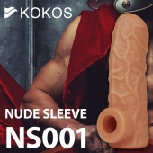 Телесная открытая насадка-реалистик с подхватом мошонки Nude Sleeve S - 10 см. - KOKOS - в Костроме купить с доставкой