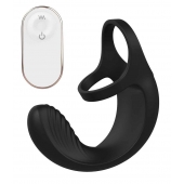 Черный анальный стимулятор с эрекционными кольцами Remote Couple Teaser - Dream Toys - в Костроме купить с доставкой