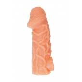 Телесная закрытая насадка с венками Cock Sleeve Size L - 17,6 см. - KOKOS - в Костроме купить с доставкой