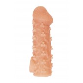 Телесная закрытая насадка с пучками шишечек Cock Sleeve Size S - 13,8 см. - KOKOS - в Костроме купить с доставкой