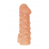 Телесная закрытая насадка с пучками шишечек Cock Sleeve Size L - 17,6 см. - KOKOS - в Костроме купить с доставкой
