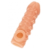 Телесная закрытая насадка с пучками шишечек Cock Sleeve Size L - 17,6 см. - KOKOS - в Костроме купить с доставкой
