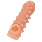 Телесная закрытая насадка с шариками Cock Sleeve Size S - 13,8 см. - KOKOS - в Костроме купить с доставкой