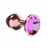 Пробка цвета розового золота с лиловым кристаллом Diamond Quartz Shine L - 8,3 см. - Lola Games - купить с доставкой в Костроме