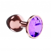 Пробка цвета розового золота с фиолетовым кристаллом Diamond Amethyst Shine L - 8,3 см. - Lola Games - купить с доставкой в Костроме