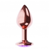 Пробка цвета розового золота с фиолетовым кристаллом Diamond Amethyst Shine L - 8,3 см. - Lola Games - купить с доставкой в Костроме
