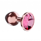 Пробка цвета розового золота с малиновым кристаллом Diamond Ruby Shine L - 8,3 см. - Lola Games - купить с доставкой в Костроме