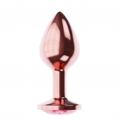 Пробка цвета розового золота с малиновым кристаллом Diamond Ruby Shine L - 8,3 см. - Lola Games - купить с доставкой в Костроме