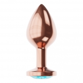 Пробка цвета розового золота с малиновым кристаллом Diamond Topaz Shine L - 8,3 см. - Lola Games - купить с доставкой в Костроме