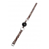 Черный кляп-шар на леопардовых ремешках Anonymo - ToyFa - купить с доставкой в Костроме