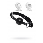 Черный кляп-шар на кожаных ремешках Anonymo - ToyFa - купить с доставкой в Костроме