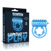 Голубое, светящееся в темноте виброкольцо Lumino Play Vibrating Penis Ring - Lovetoy - в Костроме купить с доставкой