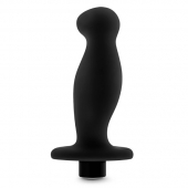 Черный анальный вибромассажёр Silicone Vibrating Prostate Massager 02 - 10,8 см. - Blush Novelties - в Костроме купить с доставкой
