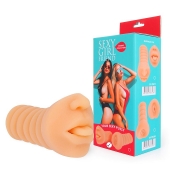Телесный мастурбатор-ротик с высунутым язычком - Bior toys - в Костроме купить с доставкой