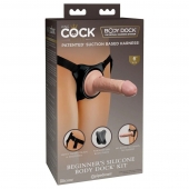 Страпон с телесной насадкой на присоске Beginner s Silicone Body Dock Kit - 14 см. - Pipedream - купить с доставкой в Костроме