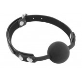 Черный силиконовый кляп-шарик на ремешках - Fetish Tentation - купить с доставкой в Костроме