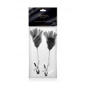 Зажимы для сосков с черными перьями Sweet Caress Feather Nipple Clumps - Sweet Caress - купить с доставкой в Костроме