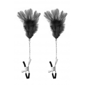 Зажимы для сосков с черными перьями Sweet Caress Feather Nipple Clumps - Sweet Caress - купить с доставкой в Костроме
