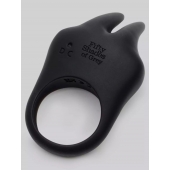 Черное эрекционное виброкольцо Sensation Rechargeable Vibrating Rabbit Love Ring - Fifty Shades of Grey - в Костроме купить с доставкой