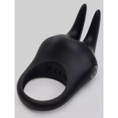 Черное эрекционное виброкольцо Sensation Rechargeable Vibrating Rabbit Love Ring - Fifty Shades of Grey - в Костроме купить с доставкой
