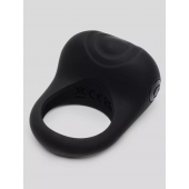 Черное эрекционное виброкольцо Sensation Rechargeable Vibrating Love Ring - Fifty Shades of Grey - в Костроме купить с доставкой