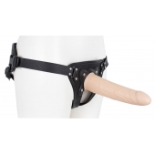 Пустотелый страпон Harness CLASSIC с бандажом - 19,5 см. - LOVETOY (А-Полимер) - купить с доставкой в Костроме