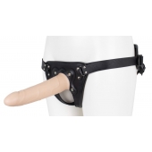 Пустотелый страпон Harness CLASSIC с бандажом - 19,5 см. - LOVETOY (А-Полимер) - купить с доставкой в Костроме
