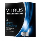 Презервативы VITALIS PREMIUM delay   cooling с охлаждающим эффектом - 3 шт. - Vitalis - купить с доставкой в Костроме