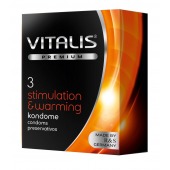 Презервативы VITALIS PREMIUM stimulation   warming с согревающим эффектом - 3 шт. - Vitalis - купить с доставкой в Костроме