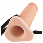 Телесный реалистичный фаллоимитатор с полостью Silicone Hollow Extension - 20 см. - Pipedream - купить с доставкой в Костроме