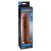 Коричневая насадка с кольцом Perfect 2 Extension with Ball Strap - 19 см. - Pipedream - в Костроме купить с доставкой