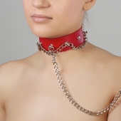 Красный ошейник из натуральной кожи - Sitabella - купить с доставкой в Костроме
