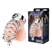 Серебристая клетка для члена Urethral Play Cage - BlueLine - купить с доставкой в Костроме