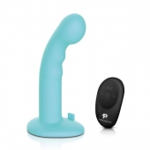Голубая изогнутая насадка 6in Remote Control Ripple P-Spot G-Spot на черных трусиках - 16 см. - Pegasus - купить с доставкой в Костроме