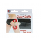 Металлические наручники с чёрной меховой опушкой - Dream Toys - купить с доставкой в Костроме