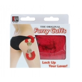 Металлические наручники с красной меховой опушкой METAL HANDCUFF WITH PLUSH RED - Dream Toys - купить с доставкой в Костроме