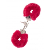 Металлические наручники с красной меховой опушкой METAL HANDCUFF WITH PLUSH RED - Dream Toys - купить с доставкой в Костроме