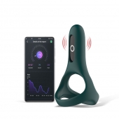 Изумрудное виброкольцо Magic Motion Rise с подхватом мошонки - Magic Motion - в Костроме купить с доставкой