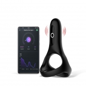 Черное виброкольцо Magic Motion Rise с подхватом мошонки - Magic Motion - в Костроме купить с доставкой