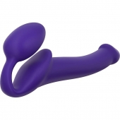 Фиолетовый безремневой страпон Silicone Bendable Strap-On - size S - Strap-on-me - купить с доставкой в Костроме